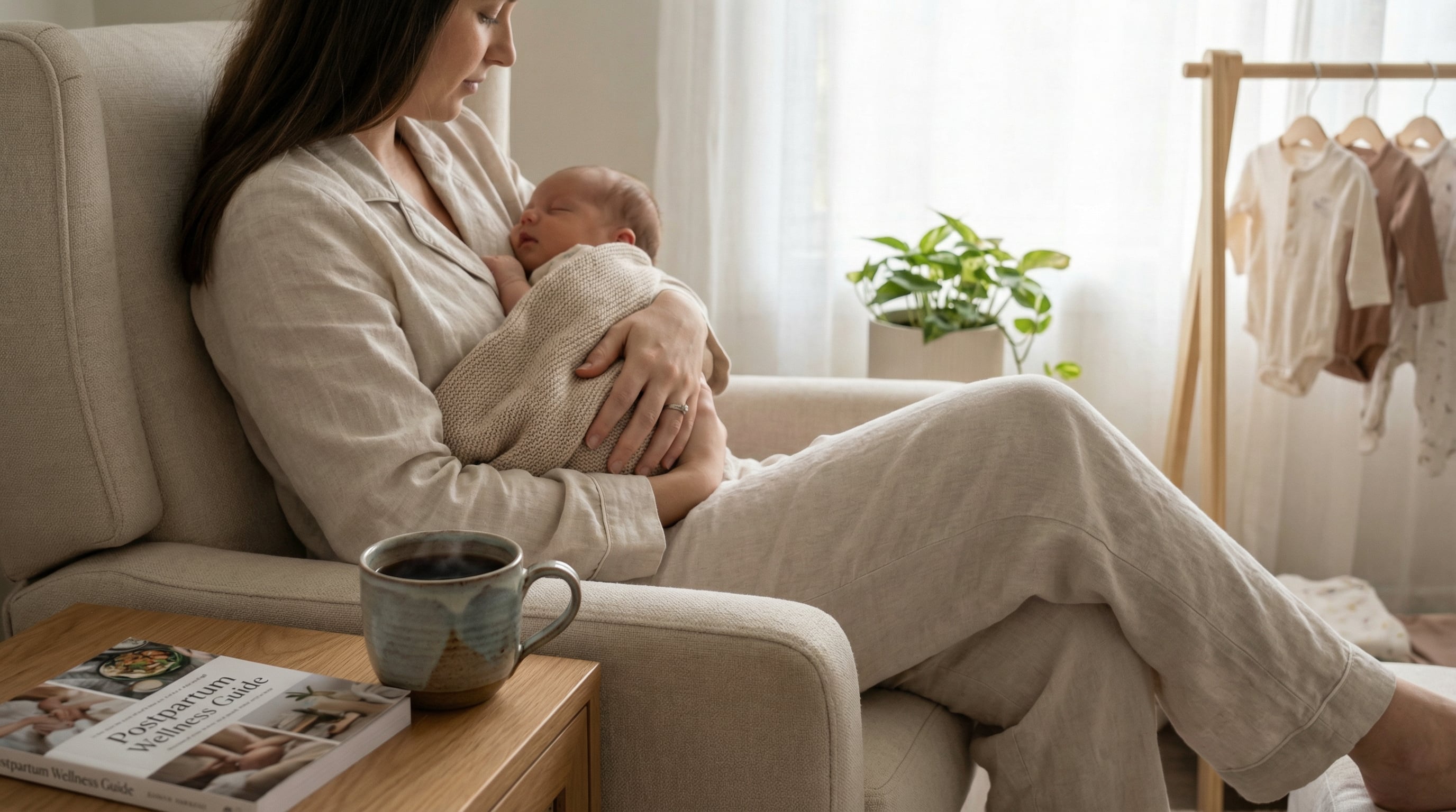 Nieuwe moeder met bone broth